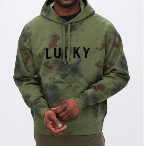 Lucky Brand Mens Hoodie Limited Edition Camo Green - Picture 1 of 15